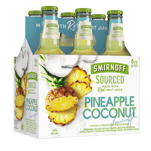 SMIRNOFF PINEAPPLE COCONUT 6PK 12 OZ