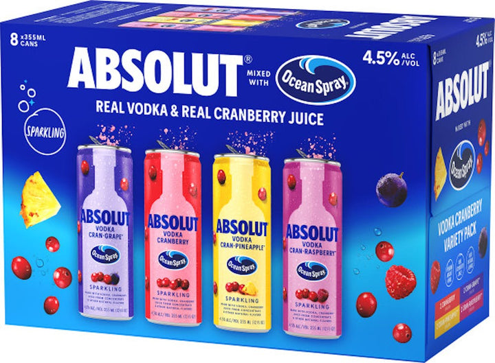 ABSOLUT OCEAN SPRAY 8PK RTD