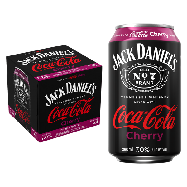 JACK DANIEL'S CHERRY COKE RTD 12OZ 4PK