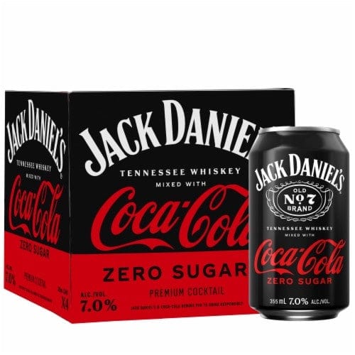 JACK DANIEL'S MIXED WITH COKE ZERO RTD 4PK CAN